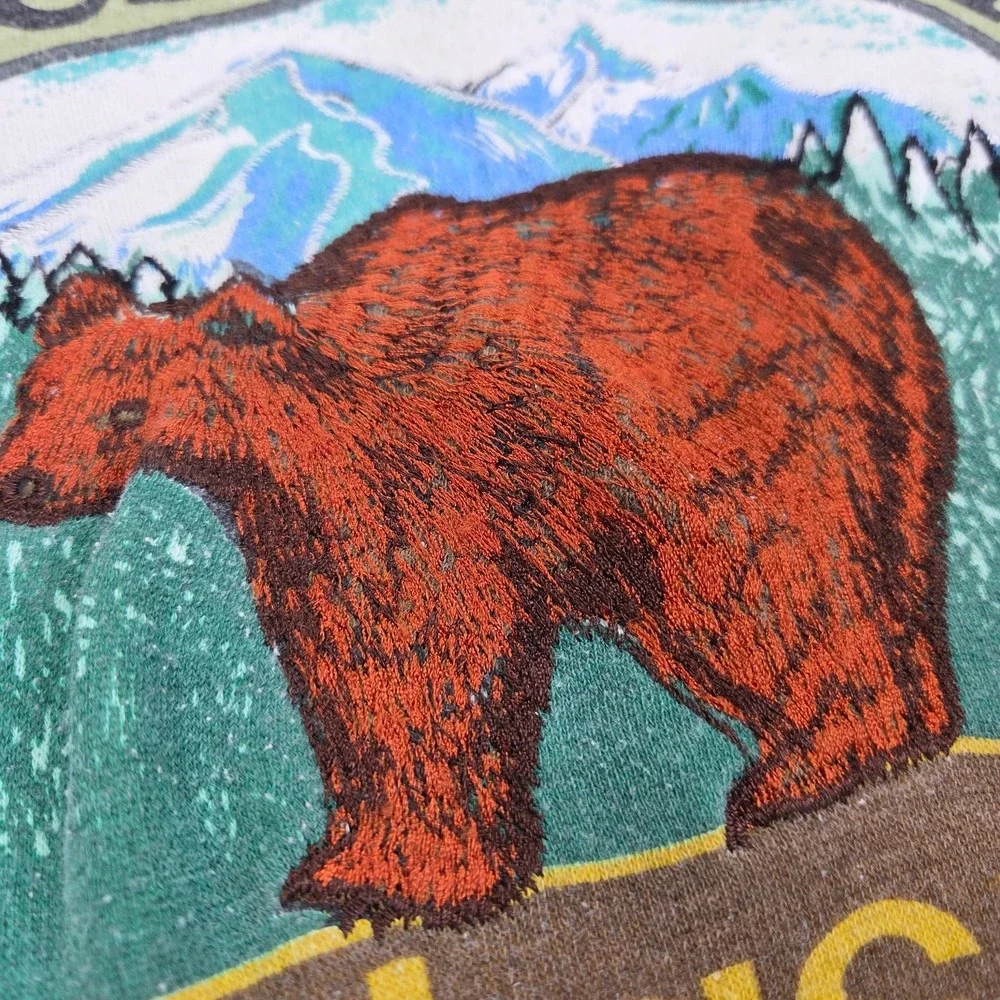 Vintage‎ 1980's Adidas Bear Mountain Patrol Embroidered Sweatshirt White Tag XL